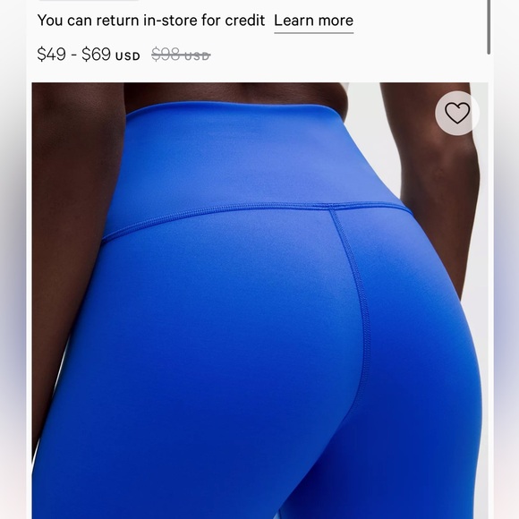 NWT LULULEMON Wunder Train HIGH-RISE PANT 28”~CERULEAN BLUE 6 - Picture 3 of 3